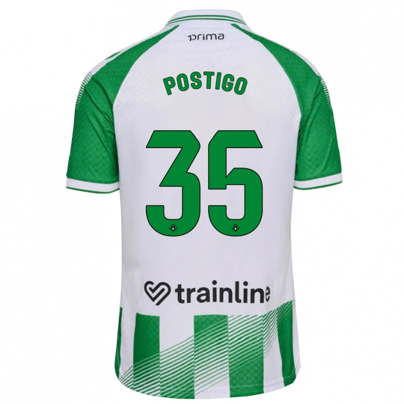 Danxen Mujer Camiseta Alejandro Postigo #35 Verde Claro Negro Blanco 1ª Equipación 2026/27 La Camisa