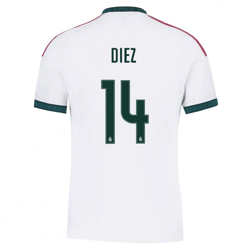 Danxen Mujer Camiseta Carlos Diez #14 Verde Oscuro Blanco Rojo 1ª Equipación 2026/27 La Camisa
