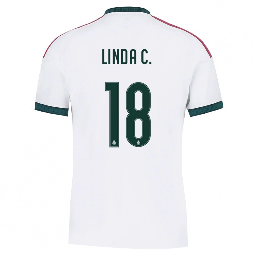 Danxen Mujer Camiseta Linda Caicedo #18 Verde Oscuro Blanco Rojo 1ª Equipación 2026/27 La Camisa