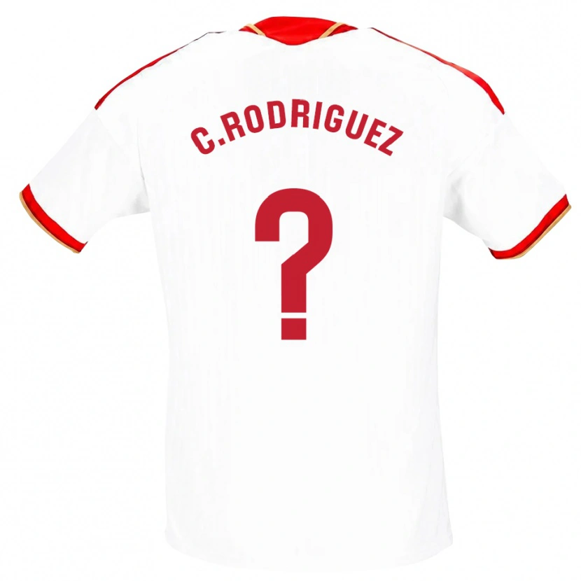 Danxen Mujer Camiseta Carlos Rodríguez #0 Blanco Rojo 1ª Equipación 2026/27 La Camisa