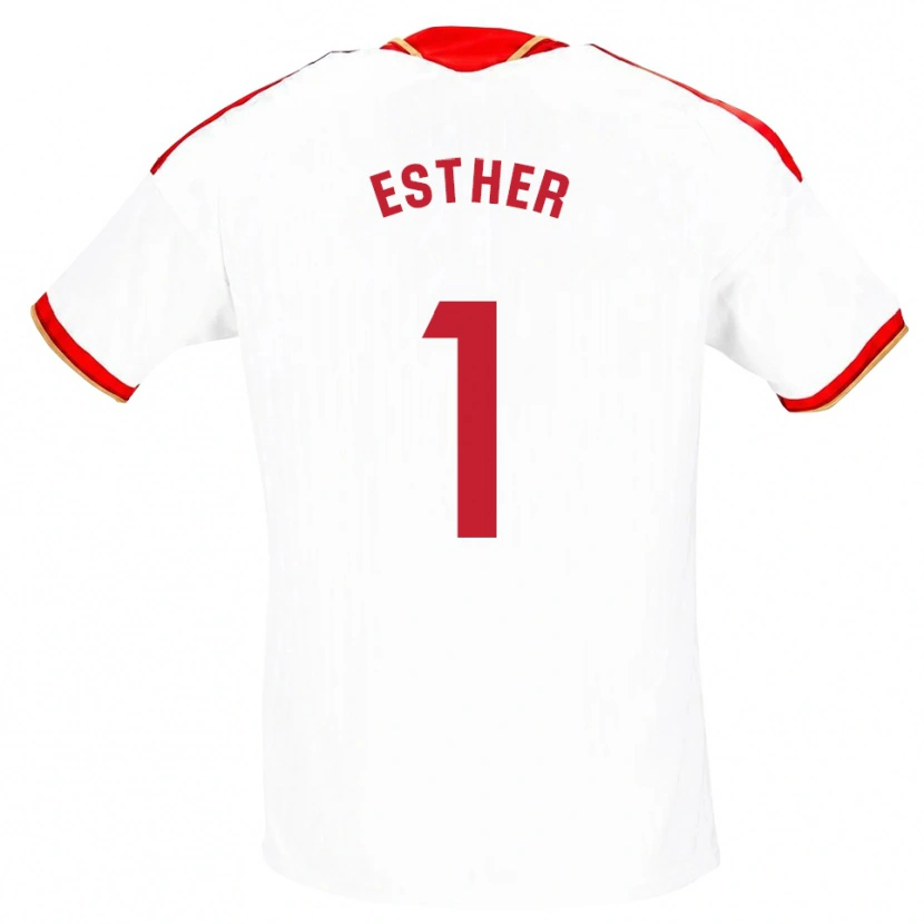 Danxen Mujer Camiseta Esther Sullastres Ayuso #1 Blanco Rojo 1ª Equipación 2026/27 La Camisa