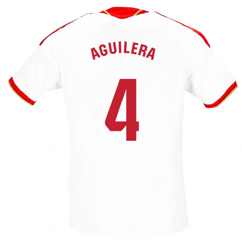 Danxen Mujer Camiseta Juanan Aguilera #4 Blanco Rojo 1ª Equipación 2026/27 La Camisa