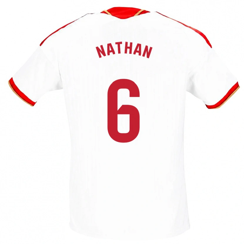 Danxen Mujer Camiseta Nathan Sánchez #6 Blanco Rojo 1ª Equipación 2026/27 La Camisa
