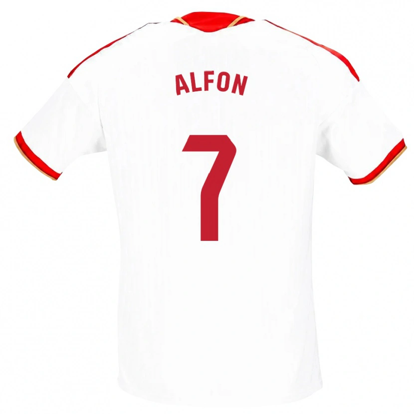 Danxen Mujer Camiseta Alfon González #7 Blanco Rojo 1ª Equipación 2026/27 La Camisa