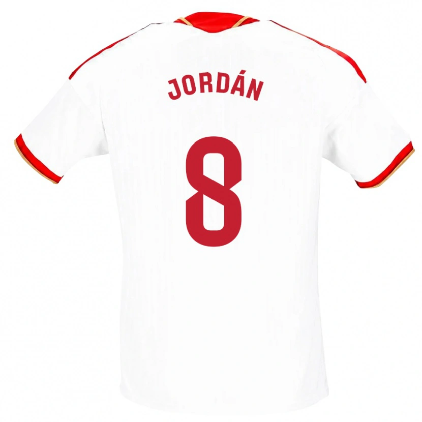Danxen Mujer Camiseta Joan Jordán #8 Blanco Rojo 1ª Equipación 2026/27 La Camisa