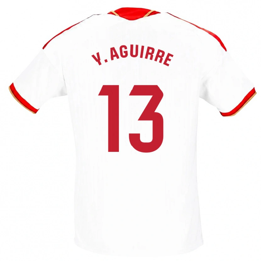 Danxen Mujer Camiseta Yolanda Aguirre Gutiérrez #13 Blanco Rojo 1ª Equipación 2026/27 La Camisa