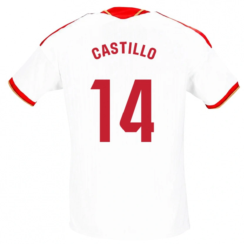 Danxen Mujer Camiseta Silvio Castillo #14 Blanco Rojo 1ª Equipación 2026/27 La Camisa