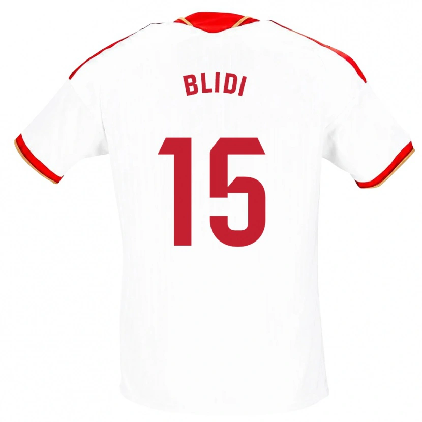Danxen Mujer Camiseta Naim Blidi #15 Blanco Rojo 1ª Equipación 2026/27 La Camisa