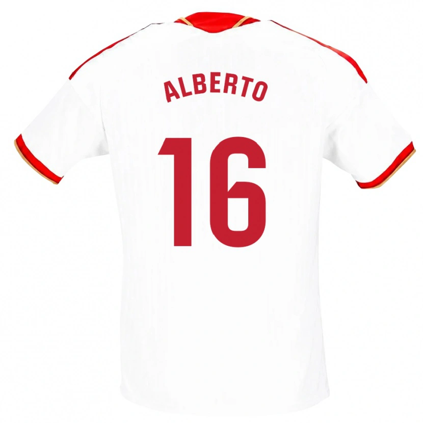 Danxen Mujer Camiseta Alberto González #16 Blanco Rojo 1ª Equipación 2026/27 La Camisa
