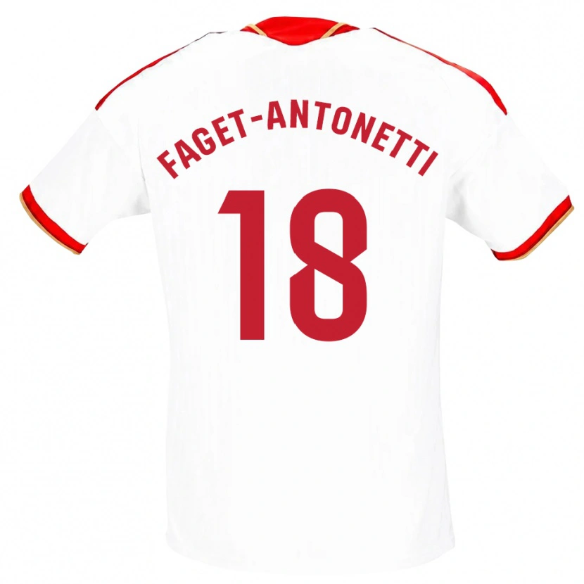 Danxen Mujer Camiseta Roméo Faget-Antonetti #18 Blanco Rojo 1ª Equipación 2026/27 La Camisa