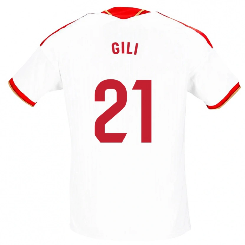 Danxen Mujer Camiseta Gemma Gili #21 Blanco Rojo 1ª Equipación 2026/27 La Camisa