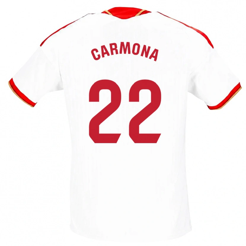 Danxen Mujer Camiseta José Ángel Carmona #22 Blanco Rojo 1ª Equipación 2026/27 La Camisa
