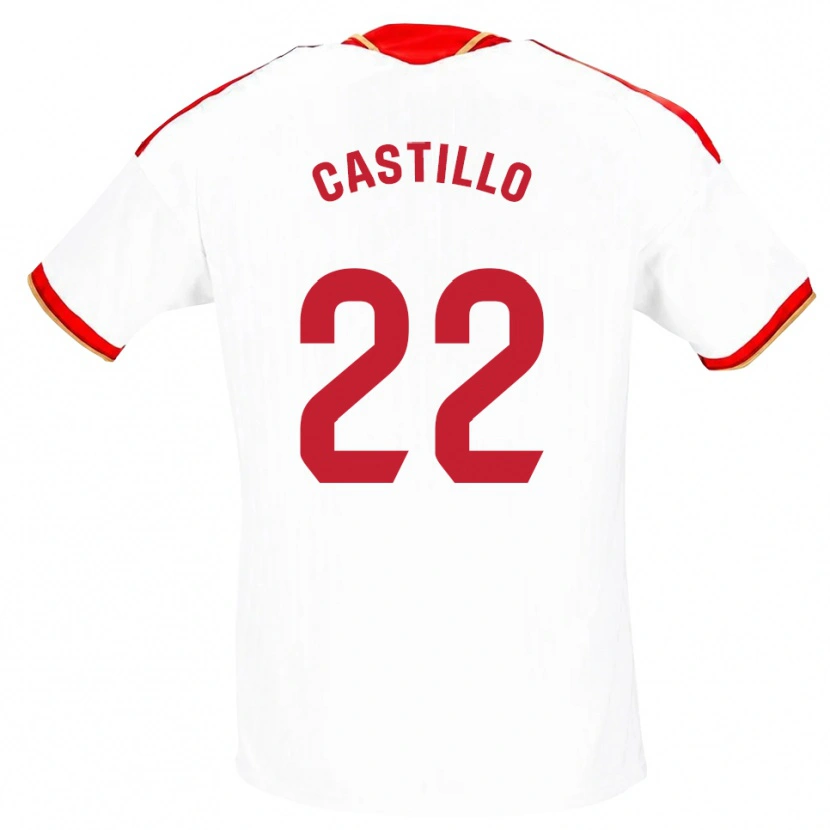 Danxen Mujer Camiseta José Castillo #22 Blanco Rojo 1ª Equipación 2026/27 La Camisa