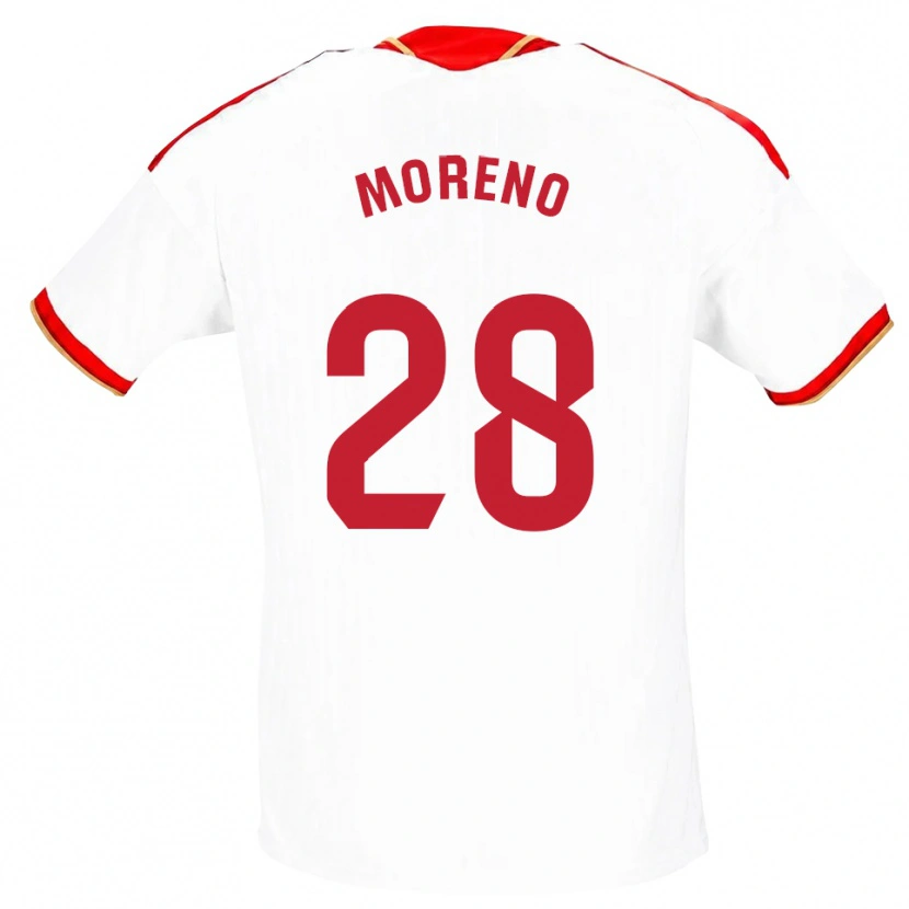 Danxen Mujer Camiseta Fernando Moreno #28 Blanco Rojo 1ª Equipación 2026/27 La Camisa