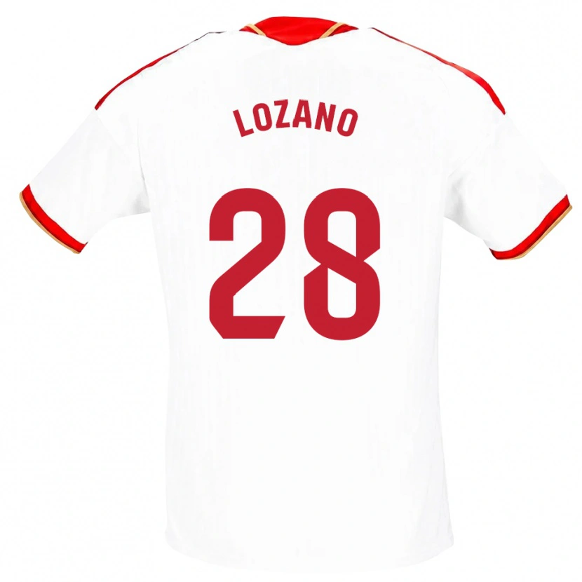 Danxen Mujer Camiseta Elena Lozano #28 Blanco Rojo 1ª Equipación 2026/27 La Camisa