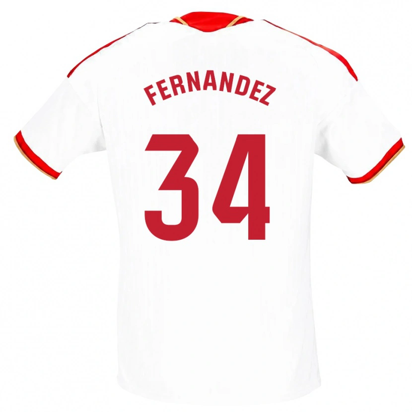 Danxen Mujer Camiseta Marc Fernández #34 Blanco Rojo 1ª Equipación 2026/27 La Camisa