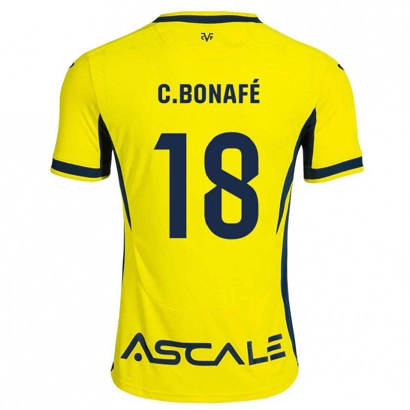 Danxen Mujer Camiseta César Bonafé #18 Amarillo Negro Rojo 1ª Equipación 2026/27 La Camisa