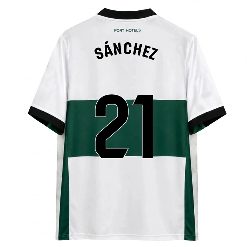 Danxen Mujer Camiseta Álex Sánchez #21 Verde Blanco Rojo 1ª Equipación 2026/27 La Camisa
