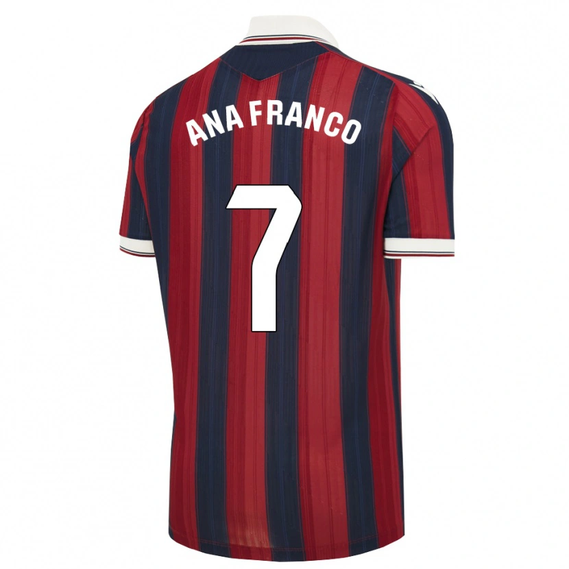 Danxen Mujer Camiseta Ana Franco De La Vega #7 Azul Medianoche Rojo 1ª Equipación 2026/27 La Camisa