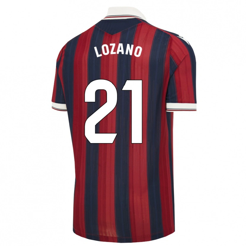 Danxen Mujer Camiseta Sergio Lozano #21 Azul Medianoche Rojo 1ª Equipación 2026/27 La Camisa