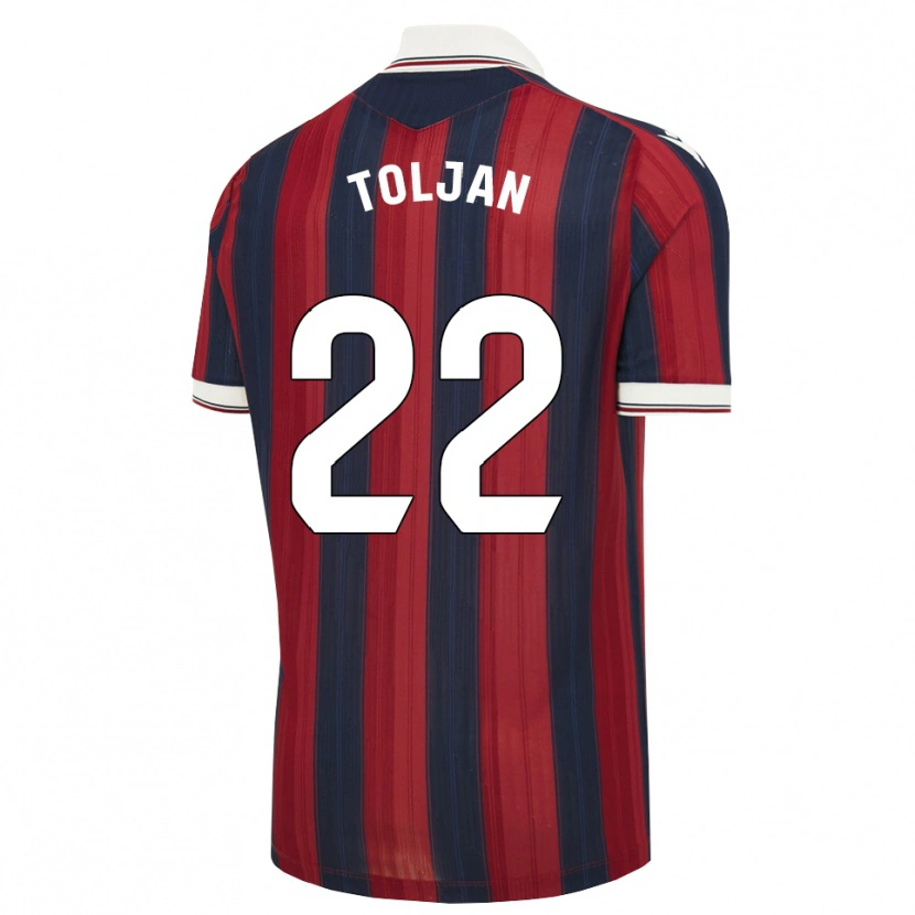 Danxen Mujer Camiseta Jeremy Toljan #22 Azul Medianoche Rojo 1ª Equipación 2026/27 La Camisa