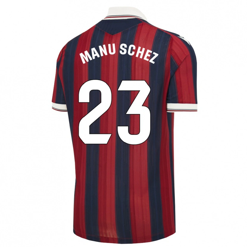 Danxen Mujer Camiseta Manu Sánchez #23 Azul Medianoche Rojo 1ª Equipación 2026/27 La Camisa