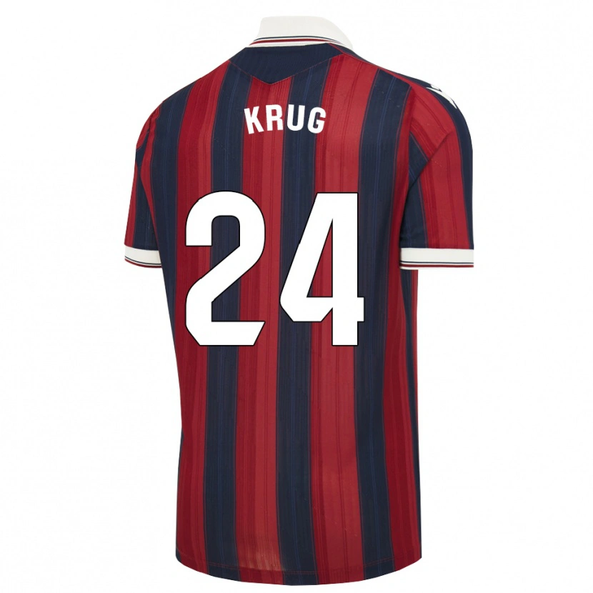 Danxen Mujer Camiseta Martín Krug #24 Azul Medianoche Rojo 1ª Equipación 2026/27 La Camisa