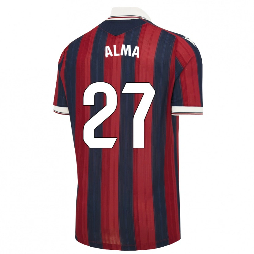 Danxen Mujer Camiseta Alma Velasco #27 Azul Medianoche Rojo 1ª Equipación 2026/27 La Camisa