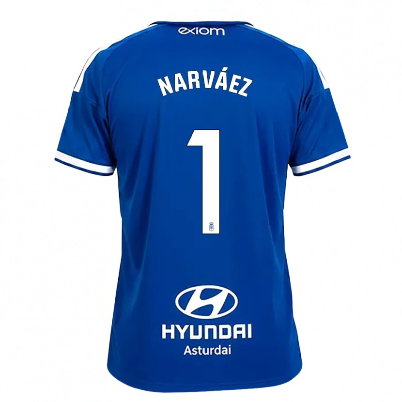 Danxen Mujer Camiseta Miguel Narváez #1 Azul Mediano Blanco 1ª Equipación 2026/27 La Camisa
