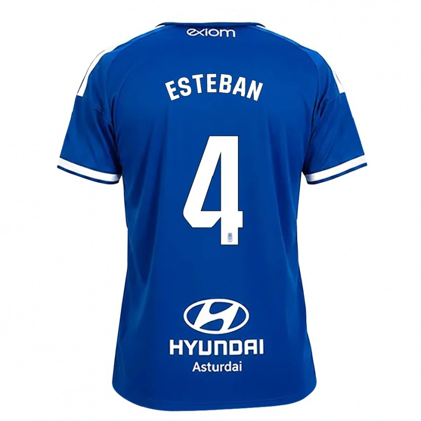 Danxen Mujer Camiseta Marco Esteban #4 Azul Mediano Blanco 1ª Equipación 2026/27 La Camisa