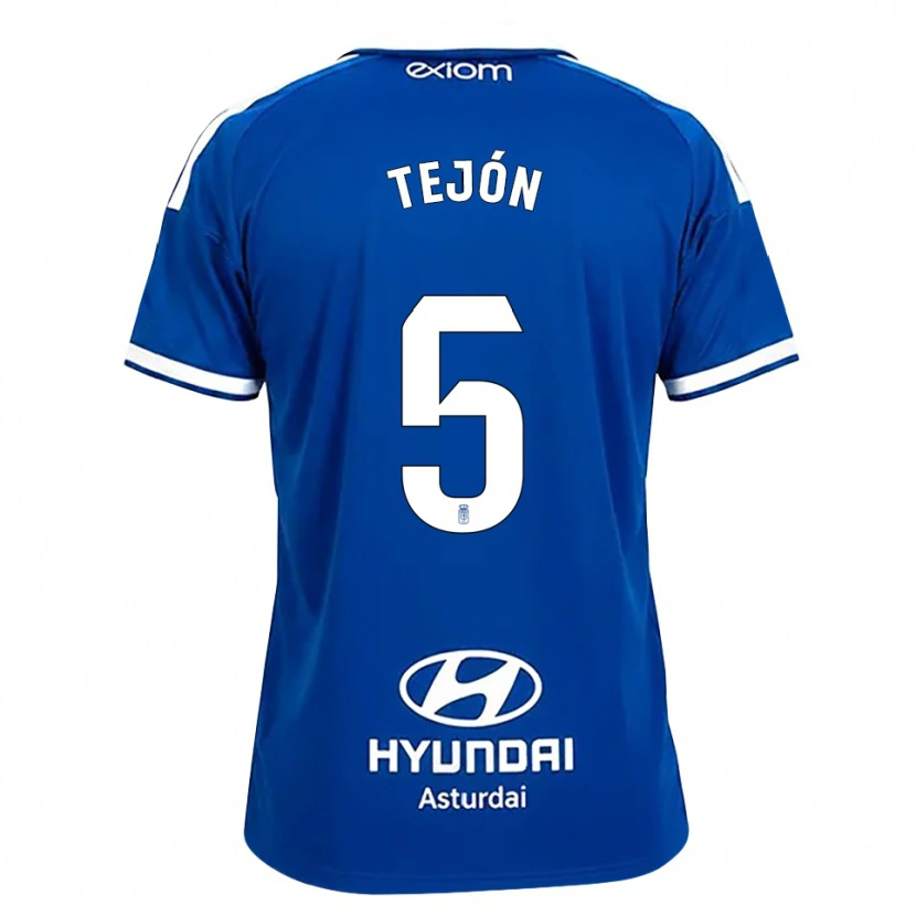 Danxen Mujer Camiseta Diego Tejón #5 Azul Mediano Blanco 1ª Equipación 2026/27 La Camisa
