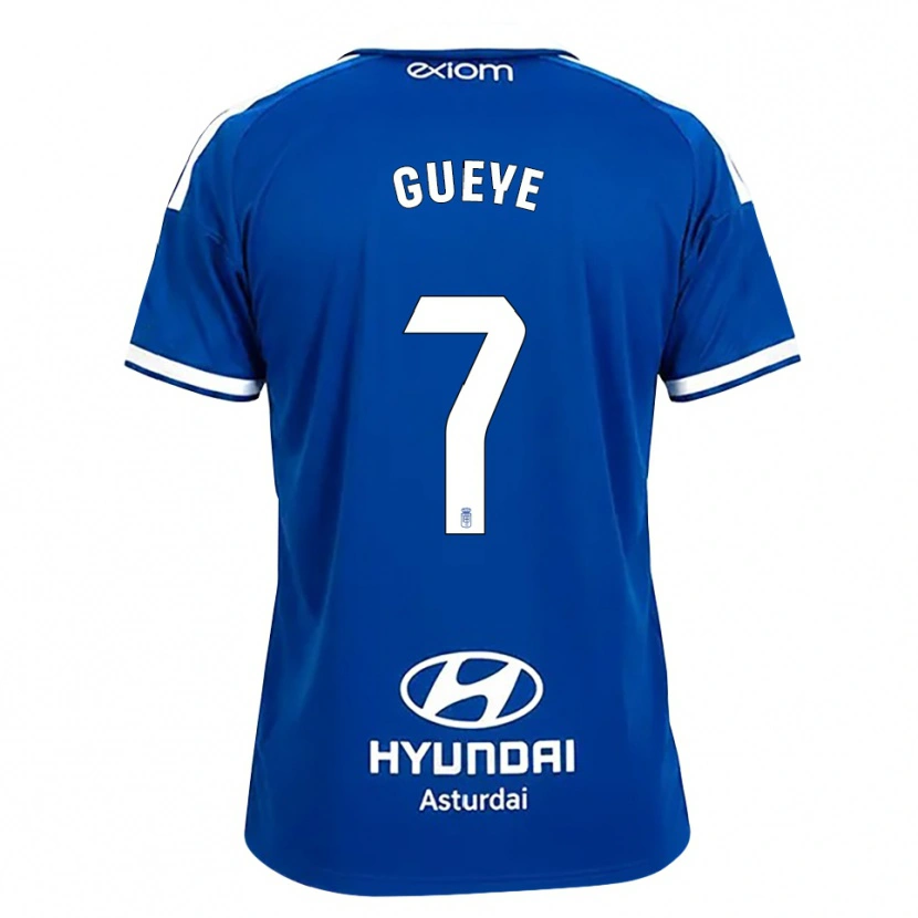 Danxen Mujer Camiseta Lamine Gueye #7 Azul Mediano Blanco 1ª Equipación 2026/27 La Camisa