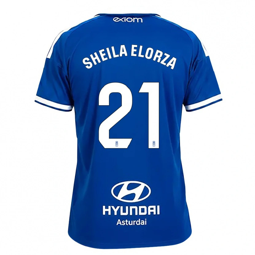 Danxen Mujer Camiseta Sheila Elorza #21 Azul Mediano Blanco 1ª Equipación 2026/27 La Camisa