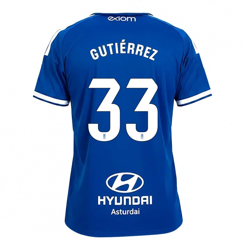 Danxen Mujer Camiseta Raúl Gutiérrez #33 Azul Mediano Blanco 1ª Equipación 2026/27 La Camisa