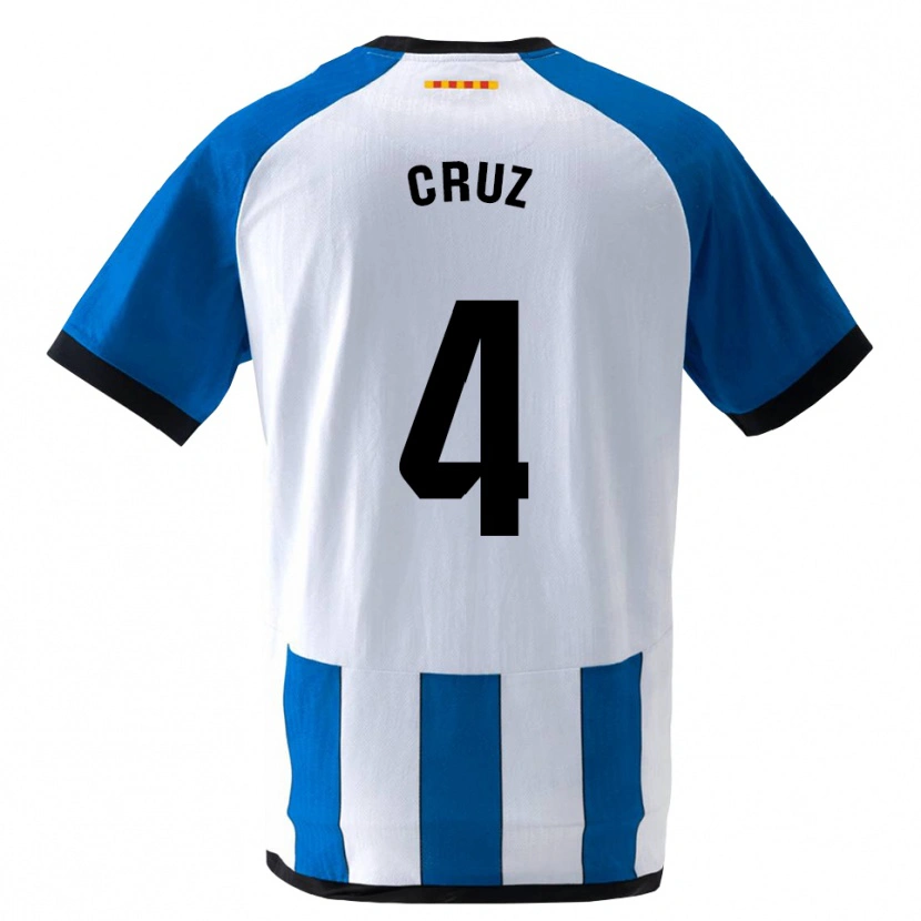 Danxen Mujer Camiseta Ian Cruz #4 Azul Real Blanco 1ª Equipación 2026/27 La Camisa