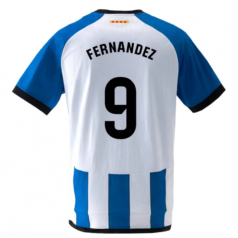 Danxen Mujer Camiseta Roberto Fernández #9 Azul Real Blanco 1ª Equipación 2026/27 La Camisa