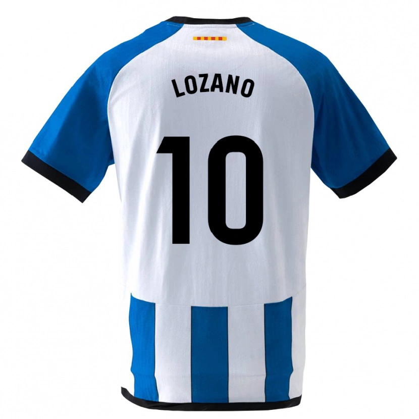 Danxen Mujer Camiseta Pol Lozano #10 Azul Real Blanco 1ª Equipación 2026/27 La Camisa