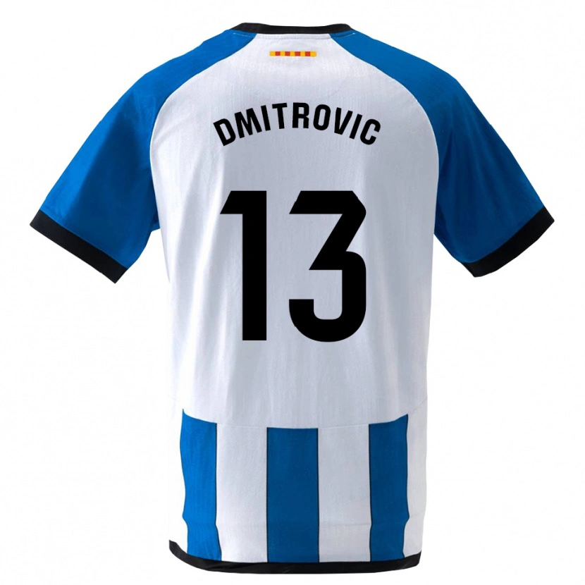 Danxen Mujer Camiseta Marko Dmitrovic #13 Azul Real Blanco 1ª Equipación 2026/27 La Camisa