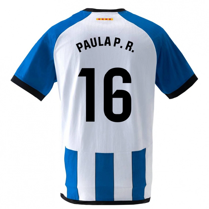 Danxen Mujer Camiseta Paula Perea Ramírez #16 Azul Real Blanco 1ª Equipación 2026/27 La Camisa