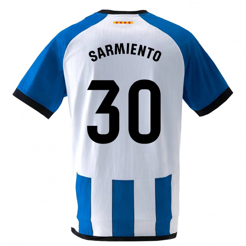 Danxen Mujer Camiseta Izan Sarmiento #30 Azul Real Blanco 1ª Equipación 2026/27 La Camisa