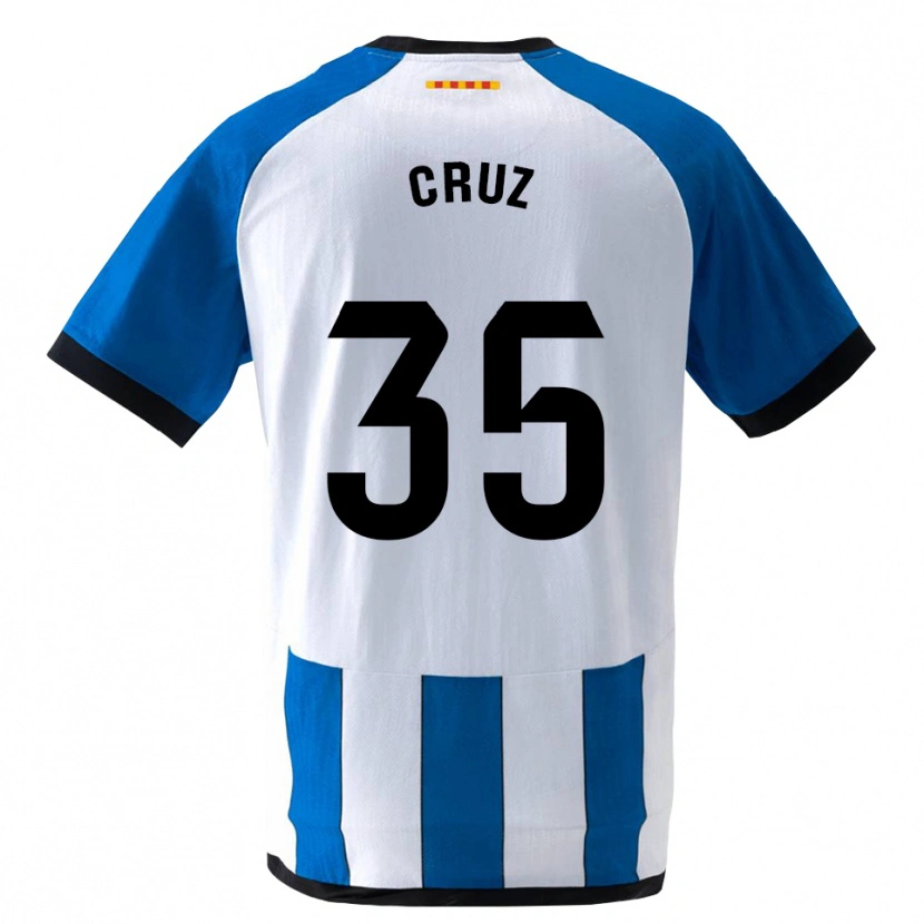 Danxen Mujer Camiseta Denis Cruz #35 Azul Real Blanco 1ª Equipación 2026/27 La Camisa