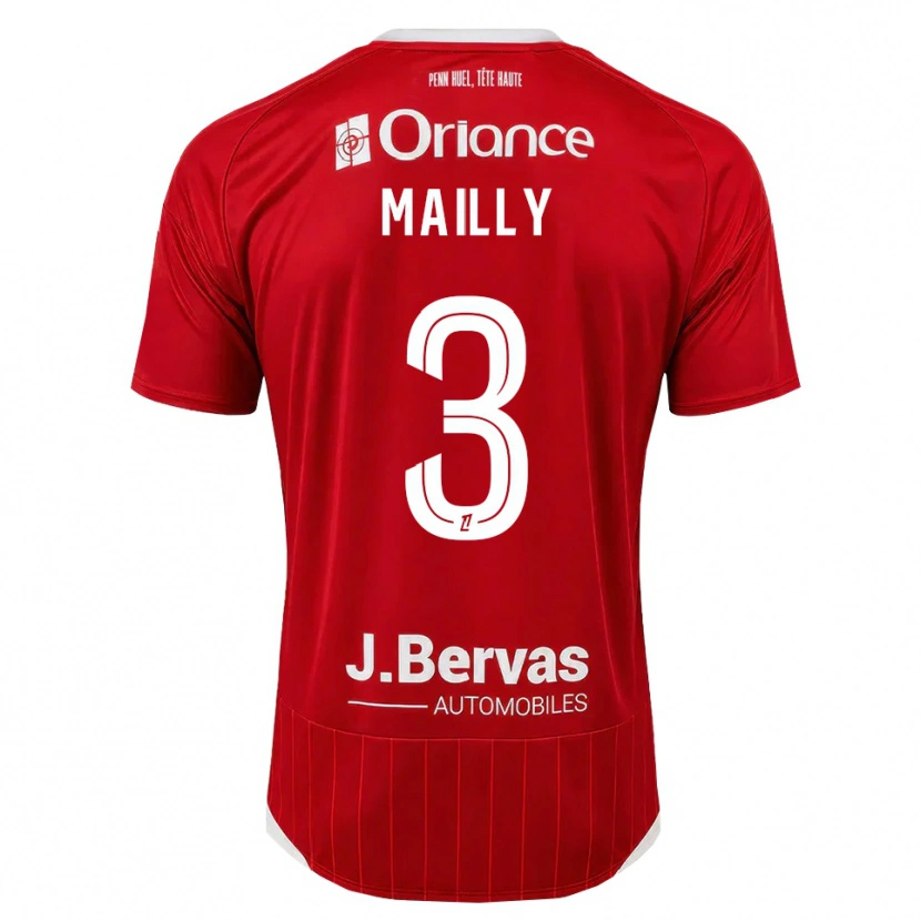 Danxen Mujer Camiseta Evan Mailly #3 Blanco Rojo 1ª Equipación 2026/27 La Camisa