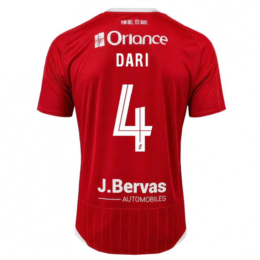 Danxen Mujer Camiseta Achraf Dari #4 Blanco Rojo 1ª Equipación 2026/27 La Camisa