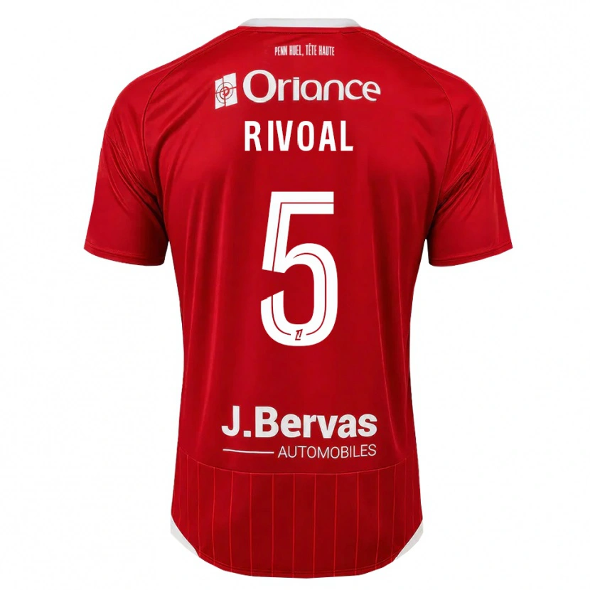 Danxen Mujer Camiseta Paul Rivoal #5 Blanco Rojo 1ª Equipación 2026/27 La Camisa