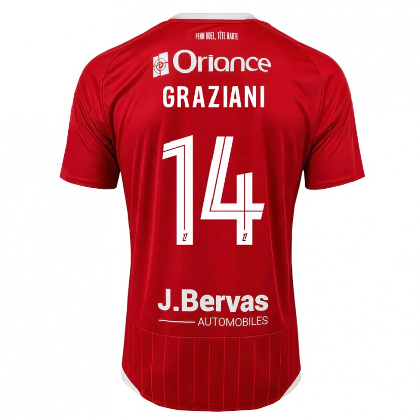 Danxen Mujer Camiseta Kelyan Graziani #14 Blanco Rojo 1ª Equipación 2026/27 La Camisa