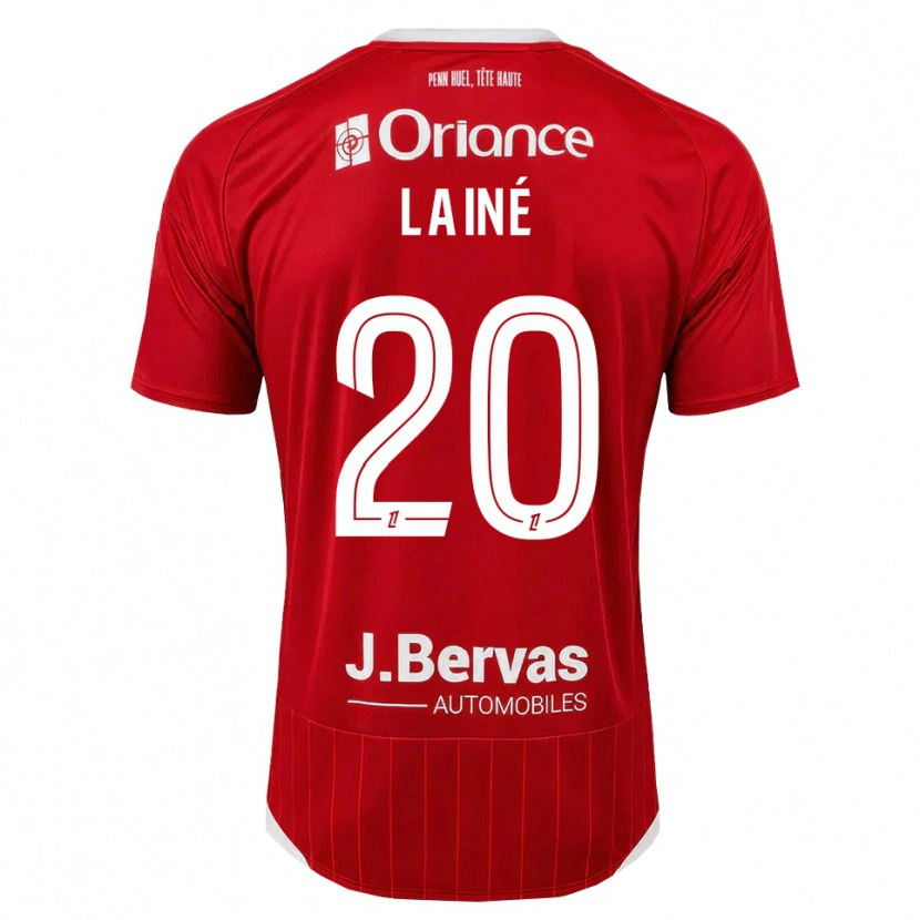 Danxen Mujer Camiseta Mathis Lainé #20 Blanco Rojo 1ª Equipación 2026/27 La Camisa