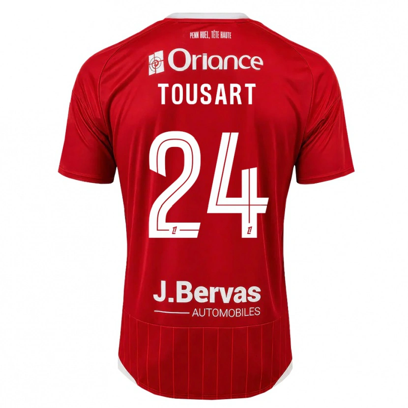 Danxen Mujer Camiseta Lucas Tousart #24 Blanco Rojo 1ª Equipación 2026/27 La Camisa