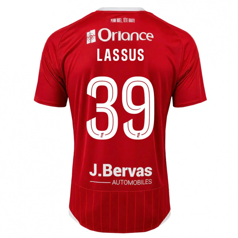 Danxen Mujer Camiseta Axel Lassus #39 Blanco Rojo 1ª Equipación 2026/27 La Camisa