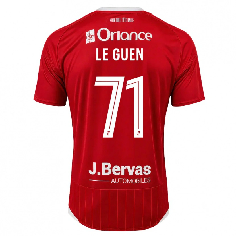 Danxen Mujer Camiseta Raphaël Le Guen #71 Blanco Rojo 1ª Equipación 2026/27 La Camisa
