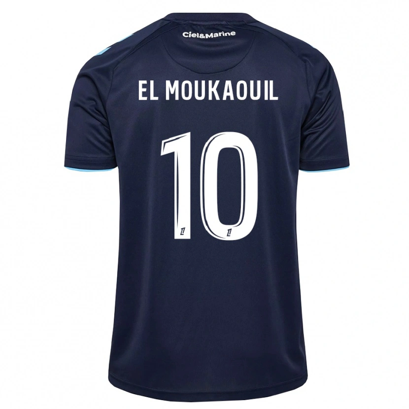 Danxen Mujer Camiseta Mohamed El Moukaouil #10 Azul Aciano Azul Medianoche 1ª Equipación 2026/27 La Camisa